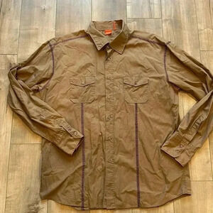 Hugo Boss Tan Casual Button Down Shirt